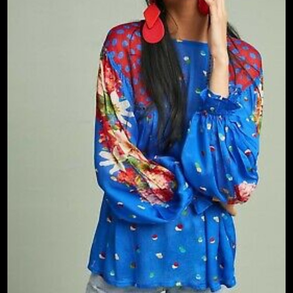 Anthropologie Tops - NWOT Anthropologie Bl-nk Eclectic Peasant Top
